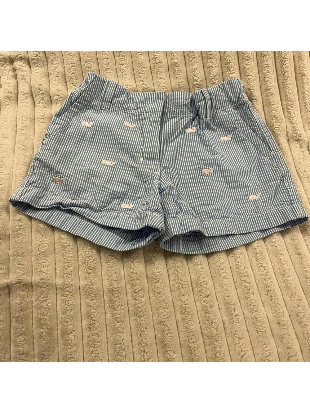 Vineyard Vines Blue and White Striped Girls Shorts Size 12